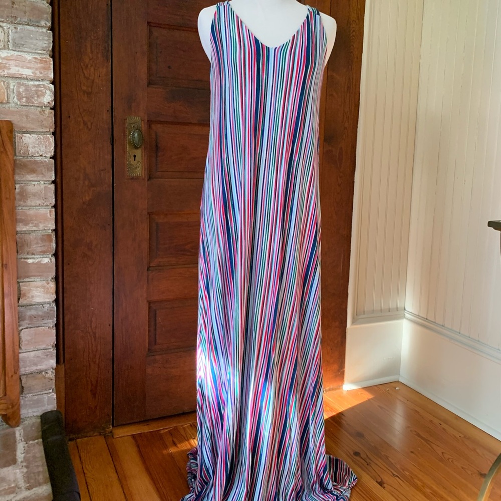 C&C California Maxi Dress Vertical Multi stripe